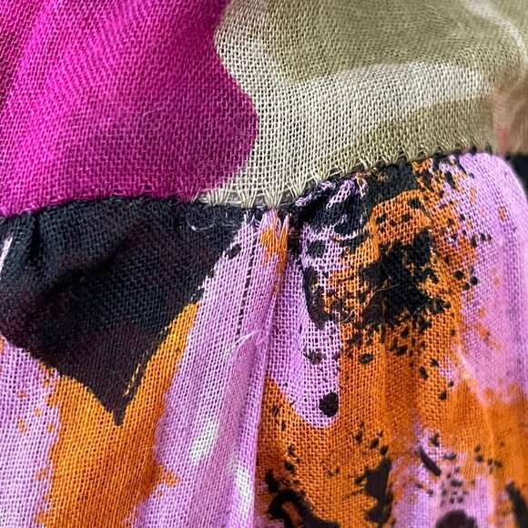 Vintage Broomstick Skirt Colorful‎ Cotton Boho Hippie Festival Elastic Waistband - Picture 10 of 13